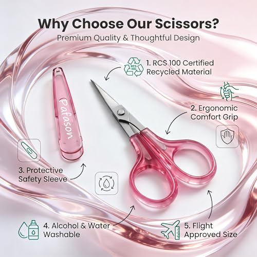 PAFASON Small Travel Sewing Embroidery Scissors Set Curve Straight Tip - style: Modern