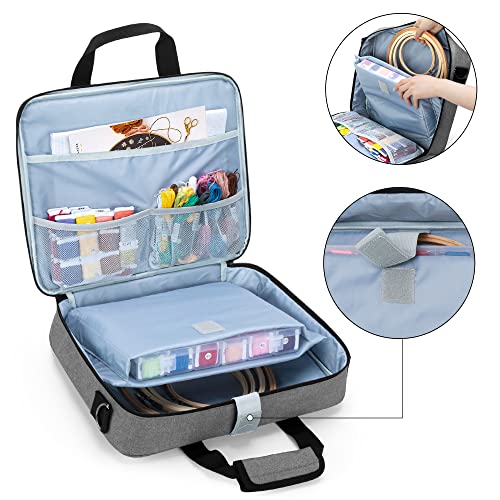 LUXJA Embroidery Project Bag, Embroidery Kits Storage (Bag Only), Gray - color: Gray