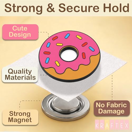 Kraftex Magnetic Needle Minder. Needleminder for Embroidery & Sewing. Cute Needlepoint Accessories. Magnetic Needle Holder for Cross Stitch. Cute Magnet Pin Gift - color: Donut