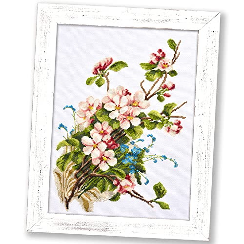 Povitrulya Counted Cross Stitch Kit ‘Apple Blossoms' – Embroidery Set - color: Apple Blossoms