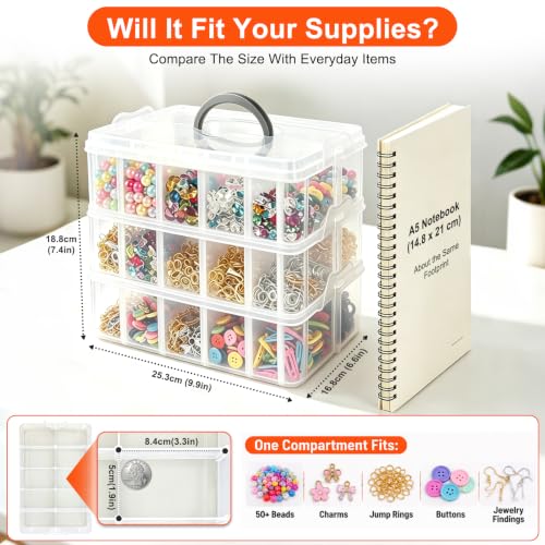 3-Tier Stackable Storage Container Box, 30 Compartments - color: 30 Pcs Storage Box