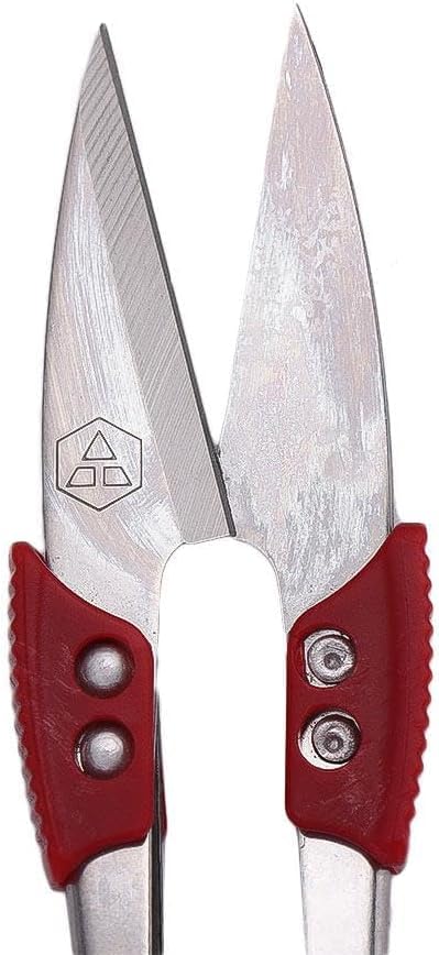 Red Stainless Steel U Sewing Scissors Clippers, Mini Small Snips Trimming Nipper Thread Sewing Cutter for Stitch, Crafts, DIY Projects,Cutting Tools (4.3in)