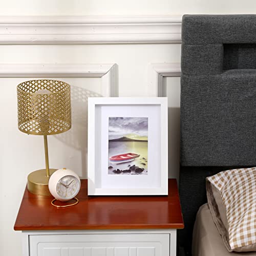 Muzilife 8x10 Shadow Box 3D Picture Frame with Mat, Wood, 1 Pack, White - color: 1pcs 8x10-white
