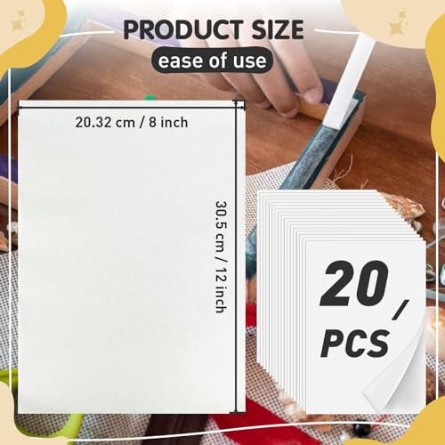 Iron On Adhesive Sheets 20PCS, Heavy Weight Double-Sided Heat Melt Fabric Glue Sheet, A4 Size Fusible Adhesive Sheets, Press-on Patch Iron On Tape, Fusible Interfacing for Sewing, Heat and Bond - size: 20-PACK