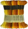Click Image to Open expanded View Premium Rainbow Color Embroidery Floss - Cross Stitch Threads - Friendship Bracelets Floss - Crafts Floss - 14 Skeins Per Pack Embroidery Floss, Old Gold Gradient - color: Old Gold Gradient
