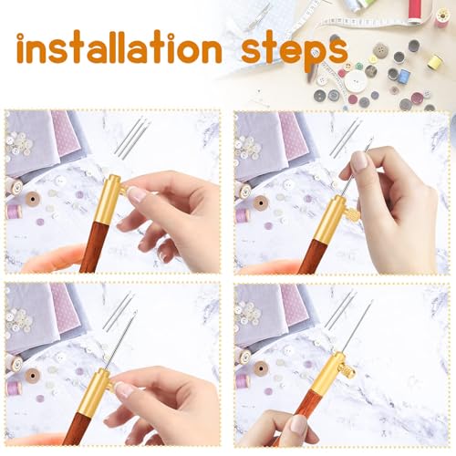Tambour Hook with 3 Needles 70 100 120 Embroidery Beading Crochet Tools Kit