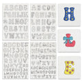 BENECREAT 4Sheets 156Pcs Funny Alphabet Water Soluble Hand Sewing Stabilizers, 6 Styles A~Z Letters Tear Away Water Soluble Embroidery Patterns for Carves, Shirts, Coats, Bags, Towels - style: Funny Alphabet