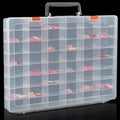 Large 48 Grids Clear Plastic Organizer Box with Adjustable Dividers - color: Clear -- 1PCS