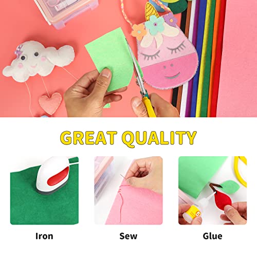 Brown Stiff Felt Sheets Bundle: LOTOFUN 9pcs 8x35Inch Large Felt Sheet for Crafts Children Kids Squares Nonwoven Patchwork DIY Sewing