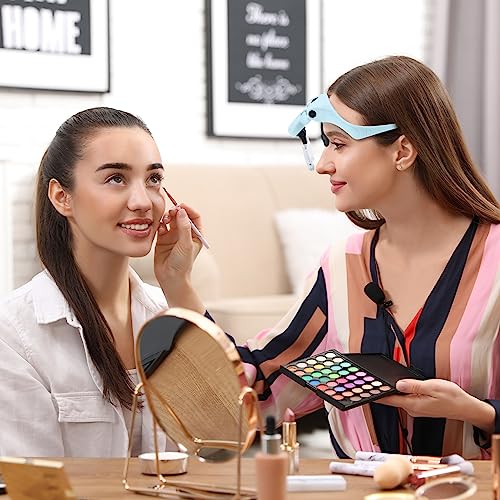 YOCTOSUN Magnifying Glasses with 4 LED Lights, 1X to 3.5X Head Magnifier - color: Light Blue