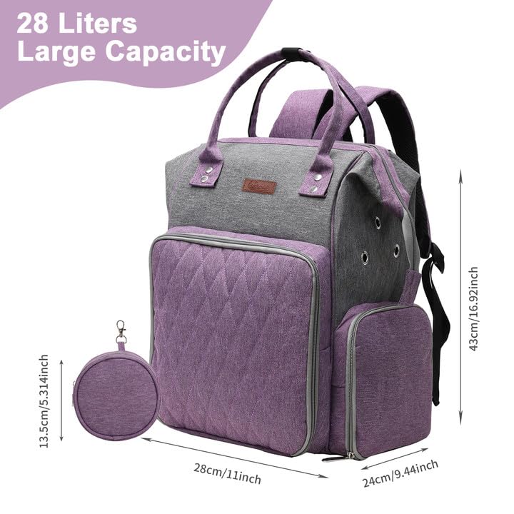 crochet bag,knitting bagBackpack and Tote Bag Storage Bag ，Large capacityYarn Storage Organizer Travel Crochet Bag Women Carrying Crochet Accessories Knitting Needles Crochet - color: Purple