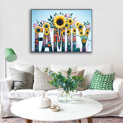 WUSARPLY Family Sunflower Stamped Cross Stitch Kits for Beginners Adults - color: J176