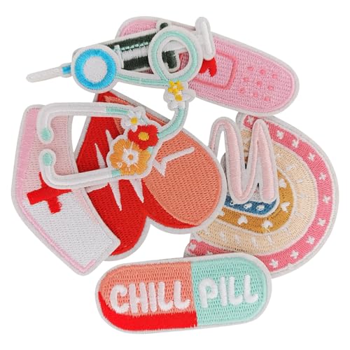 8Pcs Nurse Patches, Girls Embroidered Patch, Jacket Patches Iron on - color: AZXK-03