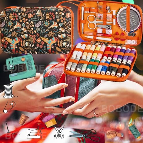 130 PCS Printing Travel Sewing Kit with Sewing Supplies Accessory - color: 130PCS-FH