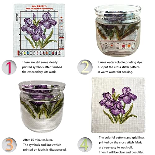 Findvoor Stamped Cross Stitch Kits for Beginners Full Range of Cross Stitching Embroidery Pattern for Adults, 11CT DIY Needlepoint Embroidery Starter Kits-Magic House 17.7x17.7 inch - color: StampedKits 14