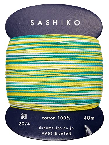 Yokota Daruma Sashiko Thread Single and Variegated Color (Shaved ice, Thin 40M Card) - color: Shaved ice