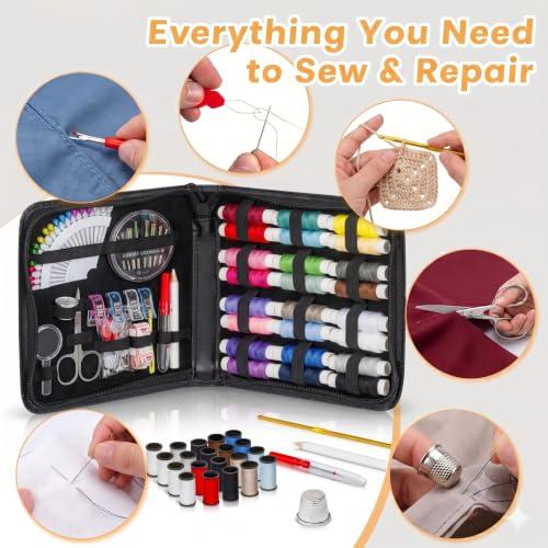 94-Piece Travel Sewing Kit for Adults & Kids, Small Needle & Thread Kit