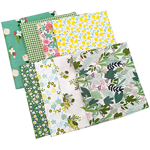 Fabric, 8 pcs/lot Fat Quarter Fabric Bundles 100% Cotton 19.69" x 19.69" (50cm x 50cm) Quilting Cotton Craft Pre-Cut Squares Sheets for Patchwork Sewing Quilting Crafting, Floral Pattern. - color: M-4