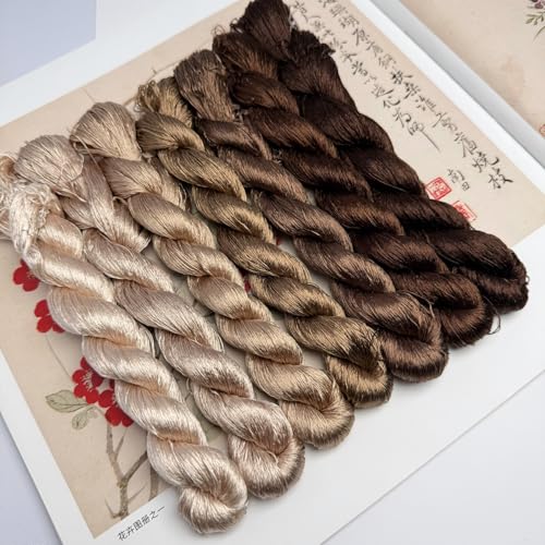100% Mulberry Silk Embroidery Thread 7 Colors 22m Each (57) - color: 57