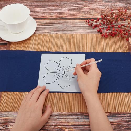 WEBEEDY DIY Sashiko Pillowcase Template Set for Traditional Japanese Sashiko Pattern Fabric Pillowcase Embroidery Kit Stitching Sashiko with Video Instructions for Home Sofa Decor, 15.7x15.7inch
