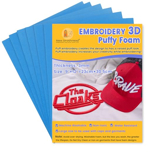 New brothread 6PCS Embroidery Puffy Foam 3MM - Royal Blue - color: 6×royal blue