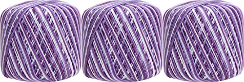 ThreadArt 100% Cotton Crochet Thread Size 3, 3 Pack, Variegated Violets - color: VARIEGATED VIOLETS, size: SIZE 3 - 3 PACK