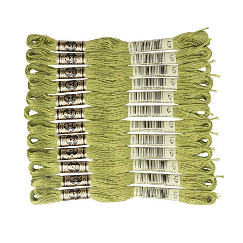 DMC 6-Strand Embroidery Cotton Floss, Very Light Avocado Green - color: Very Light Avocado Green, size: 8.7 yards