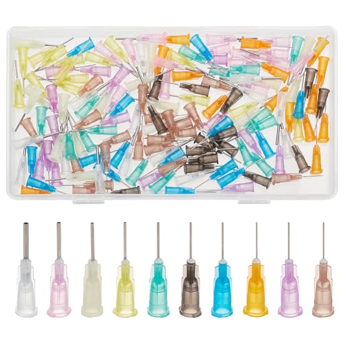 BENECREAT 160PCS 0.5 Inch 10 Different Gauge Blunt Tip Glue Bottle Needles Dispensing Needle with Lure Lock for Refilling E-Liquid Inks - size: 0.5 Inch-10 Size