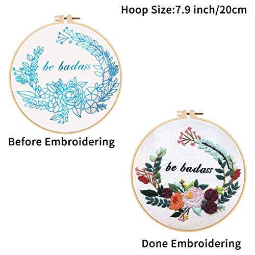 Louise Maelys 3 Pack Embroidery Kit for Beginners, Funny Quote Art - color: Kit-4
