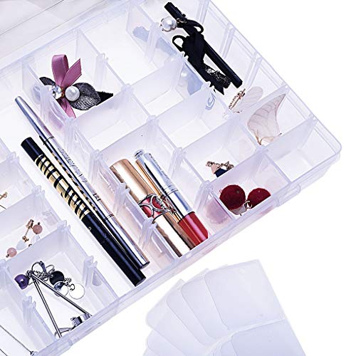 100 Pieces Embroidery Thread Cards Cross Stitch Floss Bobbins and 36 Grids Plastic Storage Box Transparent Container for Thread Organizer Holder Earrings, Jewelry Making Tool, Beads