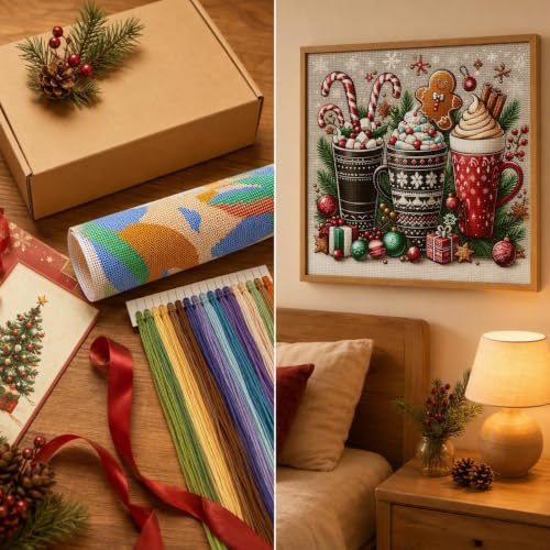 WUSARPLY Christmas Stamped Cross Stitch Kits for Beginners Adults - color: J139