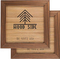 Rustic Wooden Square Picture Frames 8x8 - Set of 2-100% Natural Solid Eco Wood with Real Glass for Wall Mounting and Tabletop Photo Frame - Honey Brown - color: Honey Brown