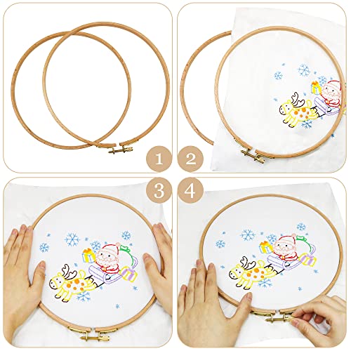 2 Pack 4'' Embroidery Hoop, Guofa 10CM Beech Wood Cross Stitch Hoops, - style: 4 inch