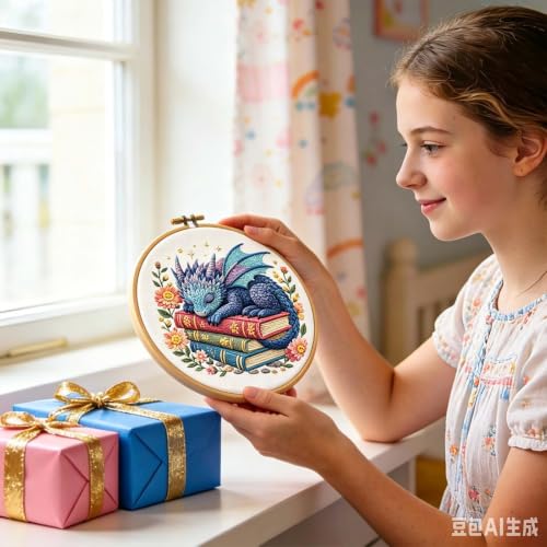niurenmaoyi Dragon Embroidery Kit for Beginners,Sewing Kit for Adults - color: Embroidery Kits-0621-15
