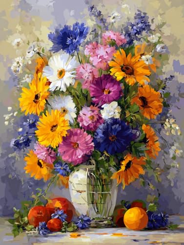 Moohue 14 ct Counted Cross Stitch Kits for Adults Flowers Cross Stitch Patterns Stamped Printed Cross Stitch Kits (Flowers 8) - color: Flowers 8