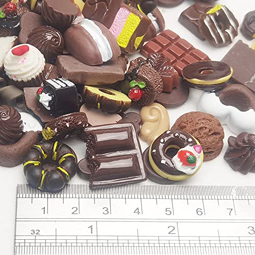 Chenkou Craft 50pcs Lots Mix Assorted Brown Craft DIY Flatbacks Resin Flat Back Buttons Scrapbooking (Brown) - color: Brown