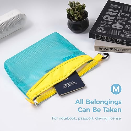 pack all Water-Resistant Zipper Pouch, Mesh Zipper Bag, 10.23"x7.48" - color: Blue, size: Medium