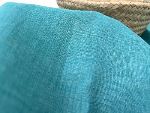 100% Linen Fabric – Lightweight Delavé Vintage Dyed – Two-Tone Effect – Pre-Washed Soft & Breathable – by The Linen Lab (Mint, 1 Yard pre Cut) - color: Mint, size: 1 yard pre cut