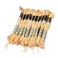 Cross Stitch Floss 10 Skeins Variegated Embroidery String 6 Strands Segment Dyed Polyester for Friendship Bracelet Needlepoint Sewing Knitting Crafts (Navajo White) - color: Navajo White
