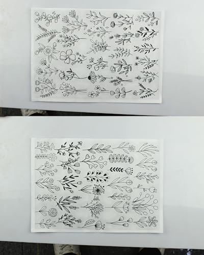 YUYUZSEN 59 Pcs Water Soluble Hand Sewing Stabilizers, Embroidery Stick and Stitch Embroidery Paper Wash Away, Floral Patterns for Hand Sewing Lovers, Adults (Plants Flowers) - color: Flower/Flower*1