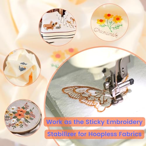 Craftido 8.5"x11" 12PCS Sticky Water Soluble Embroidery Stabilizer - size: 12PCS 8.5"x11"