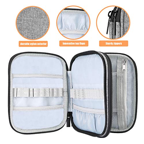 ProCase Crochet Hook Case (up to 6.5 Inches), Travel Organizer Zipper Bag for Various Crochet Hooks, Circular Knitting Needles and Other Accessories (NO Accessories Included) - color: Grey