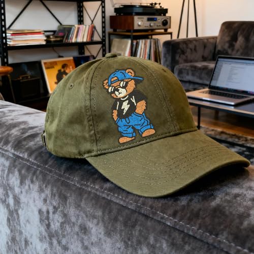 ANATTASOUL Hip-Hop Teddy 11.6"x8.2" Animal Rhinestone Iron on Patches - style: Hip-Hop Teddy