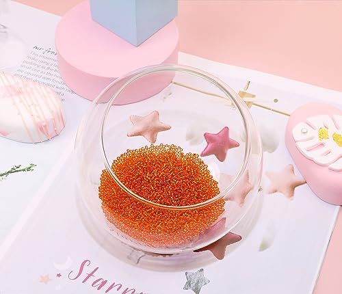 Glass Seed Beads Penta Angel 50g Mini Round Craft Loose Spacer Pony Beads for Earring Bracelets Necklace Waist Bead Jewelry Making(2mm, Orange) - color: Orange