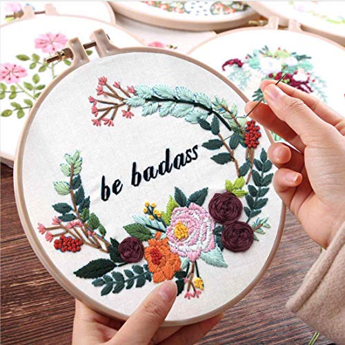 Louise Maelys 3 Pack Embroidery Kit for Beginners, Funny Quote Art - color: Kit-4