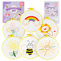 Pllieay 6PCS Embroidery Kit for Beginners, Needlepoint Kits for Beginners - style: Flowers