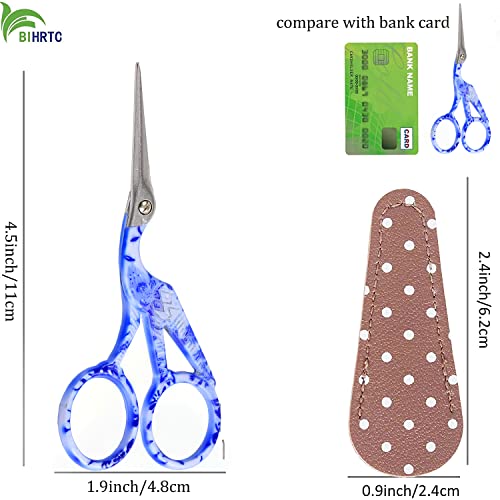 BIHRTC 4.5" Crochet Scissors Thread Snips with Protective Case - color: Celadon, size: 4.5inch