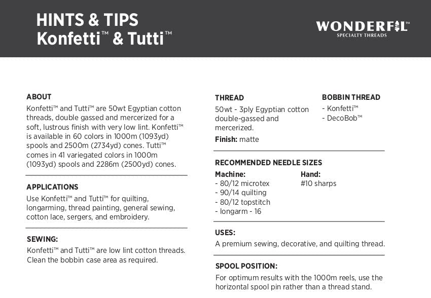 WonderFil Specialty Threads Tutti, Leaves, 50wt double gassed Egyptian cotton, in variegated colors
