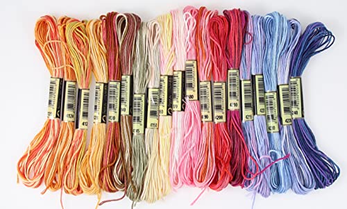 KCS 78 skeins of Polycotton Color Variegated 6 Stranded Cross Stitch Threads Embroidery Floss