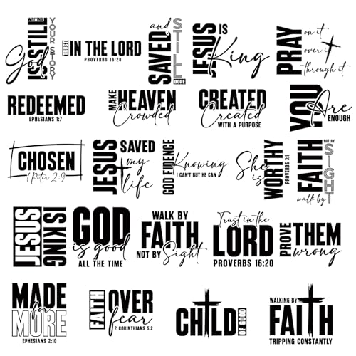 23 Pcs Bible Verse Dtf Transfers Ready to Press Iron on Transfers - color: Bible Verse
